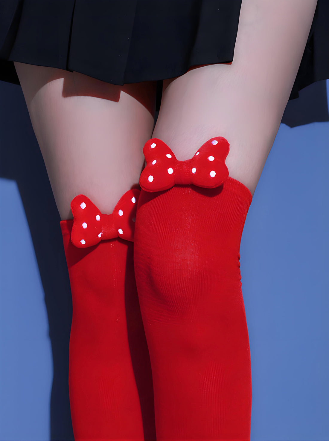Over the knee Bow Accessorised Vibe Cotton Socks - WZ-M2091501_2